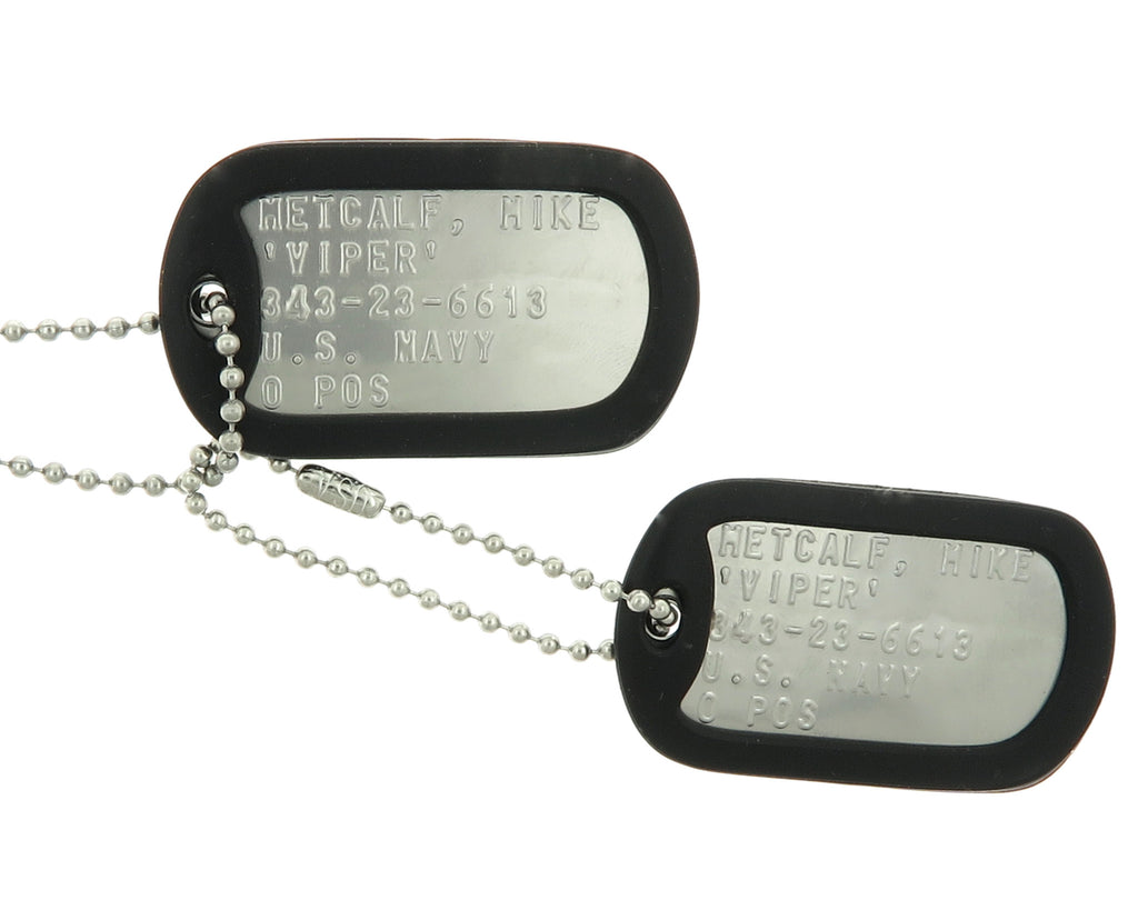 Top Gun Mike Metcalf "Viper" Stainless Steel Military Replica Dog Tag Set