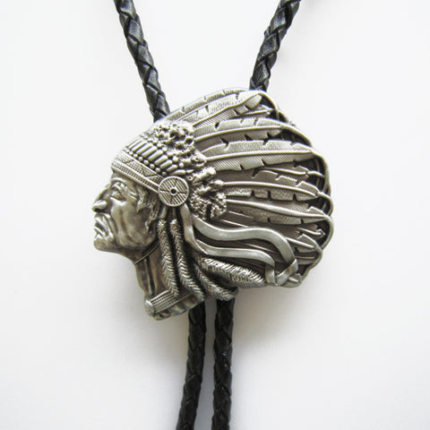 Native American Indian Chief Bolo Tie