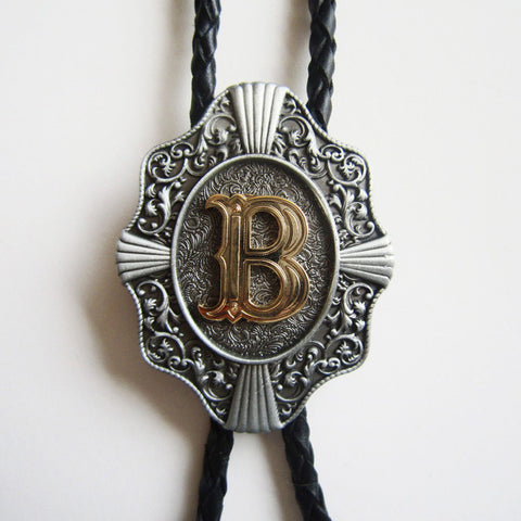 Initial Letter "B" Bolo Tie