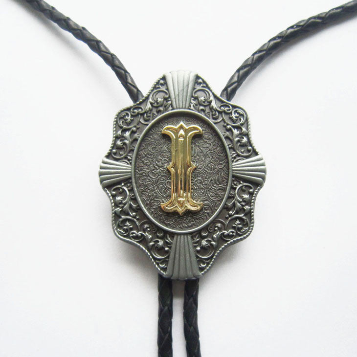 Initial Letter "I" Bolo Tie