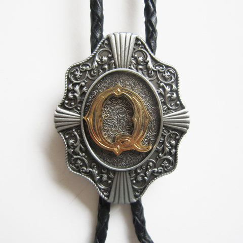 Initial Letter "Q" Bolo Tie