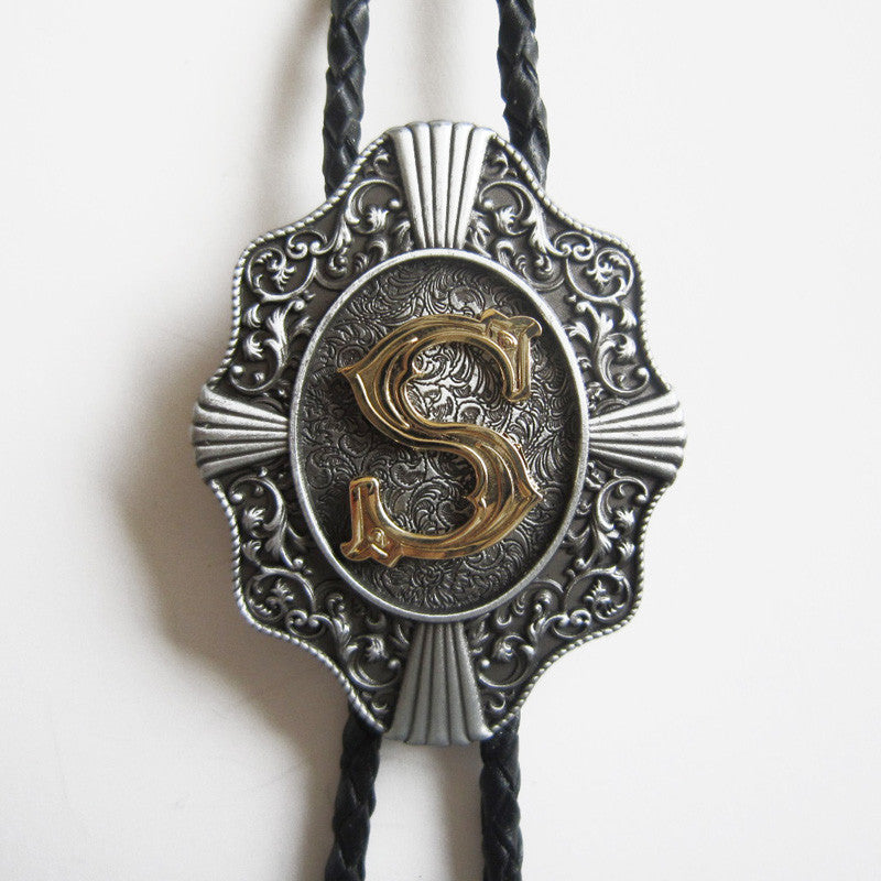 Initial Letter "S" Bolo Tie