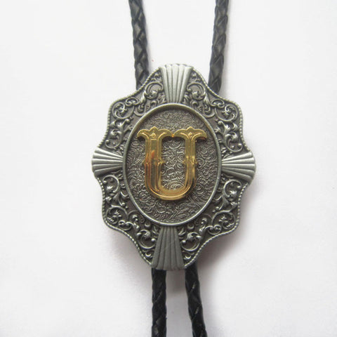 Initial Letter "U" Bolo Tie