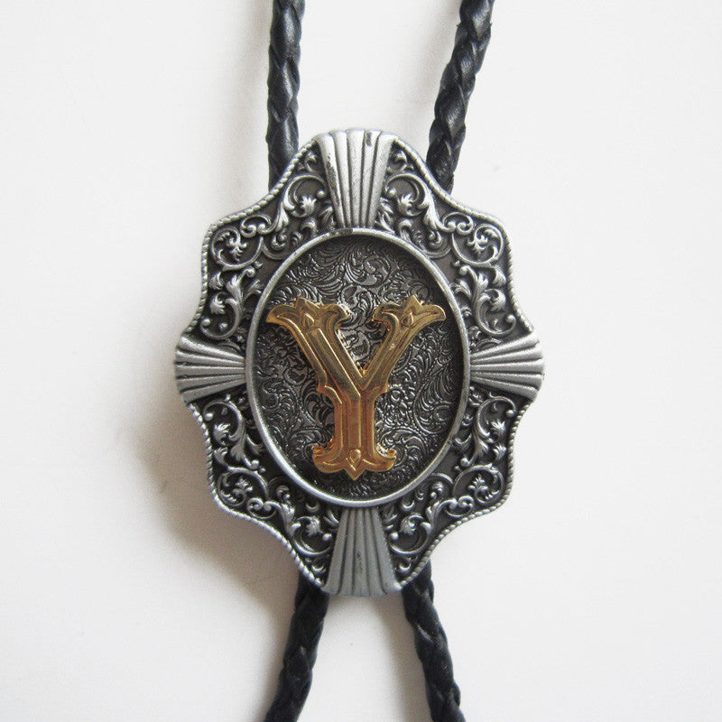 Initial Letter "Y" Bolo Tie