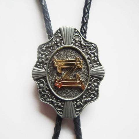 Initial Letter "Z" Bolo Tie