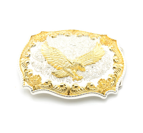 Gold & Silver Plated Western Eagle Belt Buckle