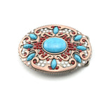 Native American Faux Turquoise Belt Buckle