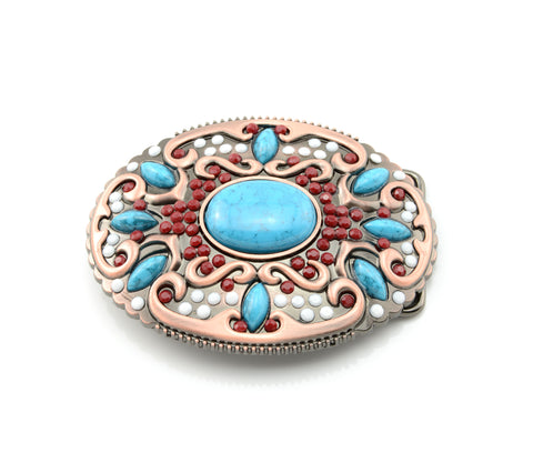 Native American Faux Turquoise Belt Buckle