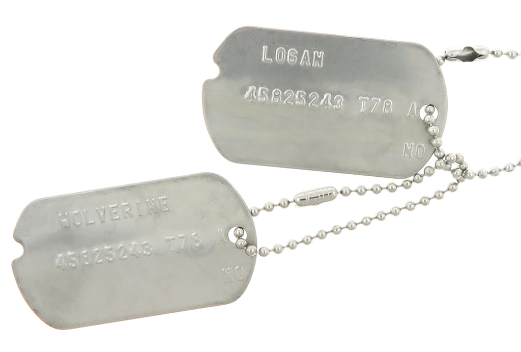 Marvel X-Men Logan "WOLVERINE" Stainless Steel Military WWII Style Replica Dog Tag Set