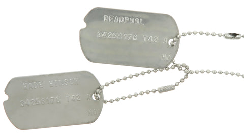 Marvel X-Men Wade Wilson "DEADPOOL" Stainless Steel Military WWII Style Replica Dog Tag Set