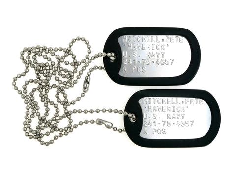 Maverick Stainless Steel Military Dog Tag Set Halloween Costume