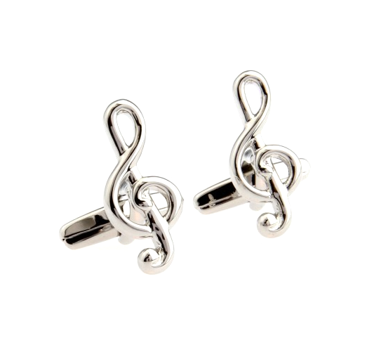 Clef Music Note Stainless Steel Cufflinks