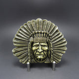 Bronze Native American Indian Chief Belt Buckle