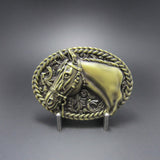 Bronze Western Horse Head Belt Buckle