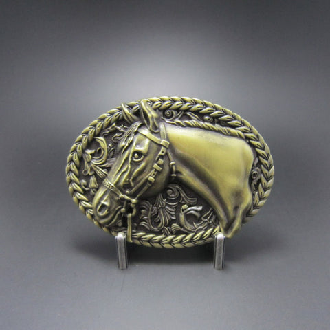 Bronze Western Horse Head Belt Buckle