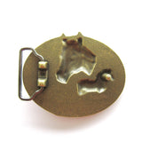 Bronze Western Horse & Saddle Belt Buckle