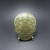 Bronze Skull Tattoo Head Belt Buckle