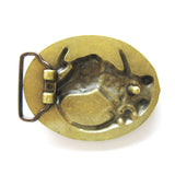 Bronze Western Horse Horseshoe Belt Buckle