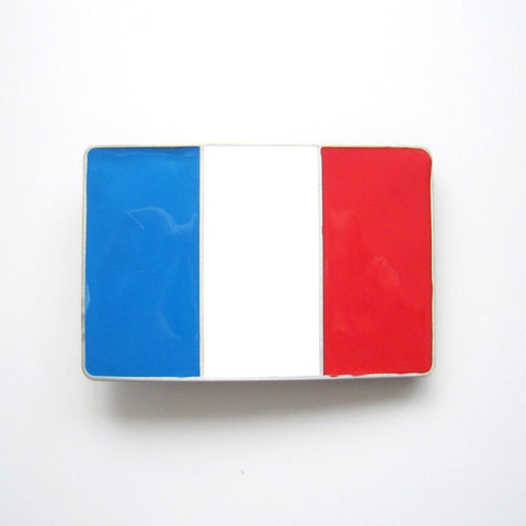 France Flag Belt Buckle