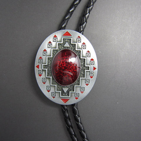 Native American Southwest Pattern Bolo Tie