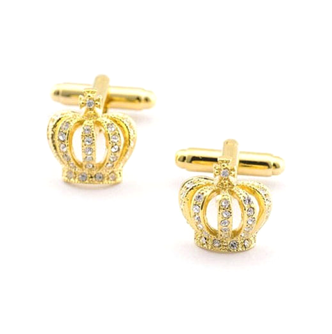 Gold King's Crown Stainless Steel Cufflinks