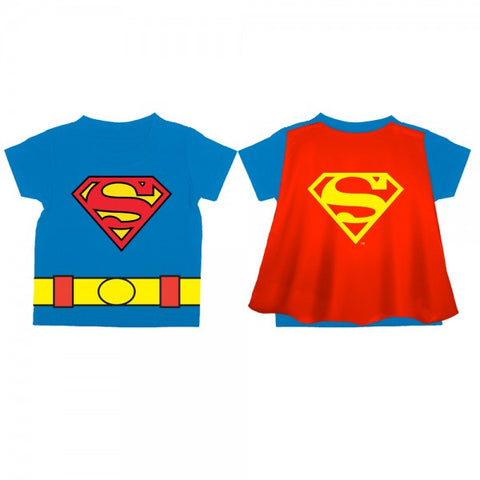 Superman Logo Toddler's Blue Cape T-Shirt
