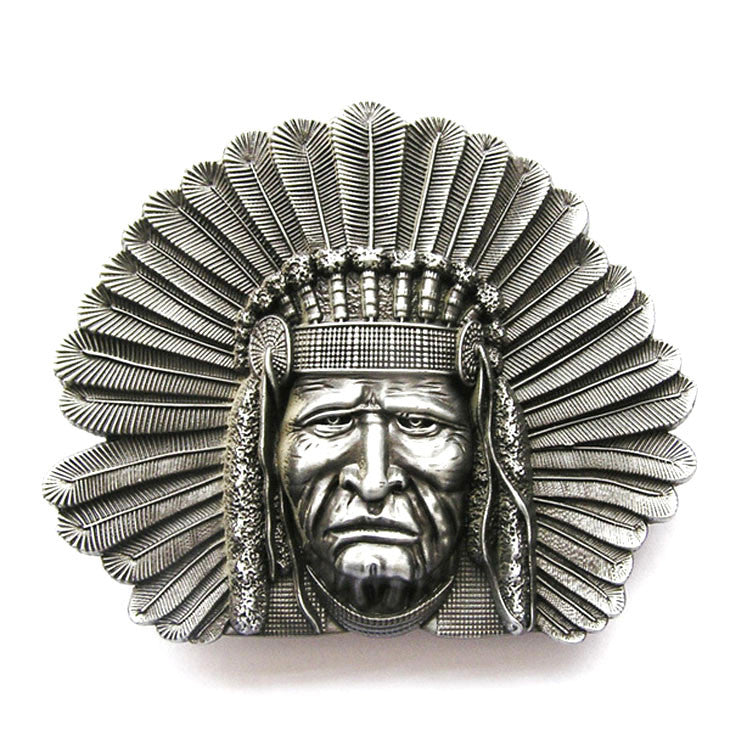 Native American Indian Chief Belt Buckle