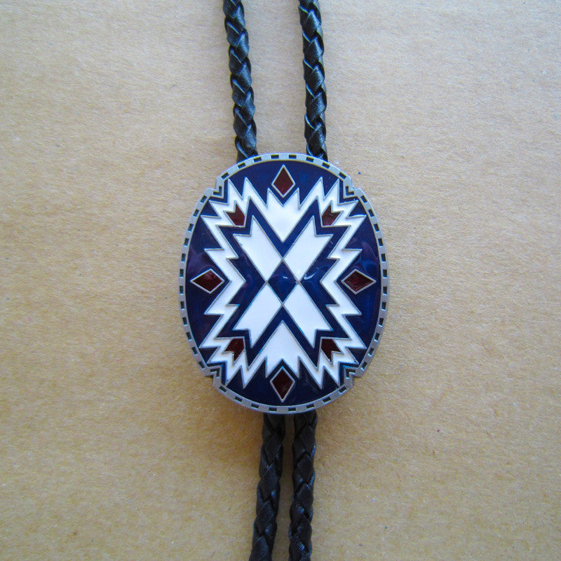 Native American Southwest Oval Bolo Tie