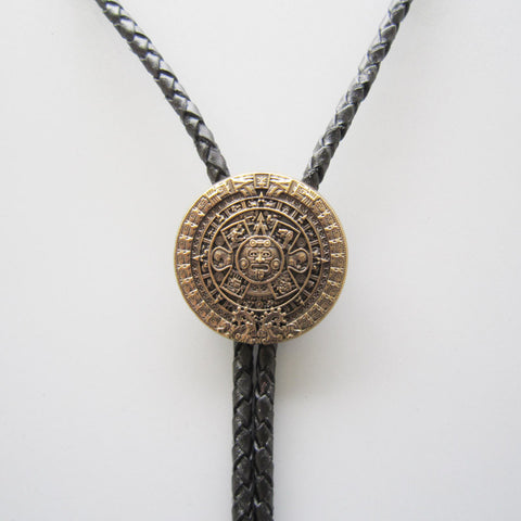 Gold Plated Mayan Calendar Bolo Tie