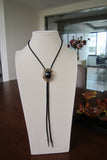Gold Plated Black Obsidian Bolo Tie