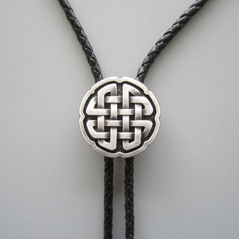 Silver Plated Celtic Cross Knot Bolo Tie