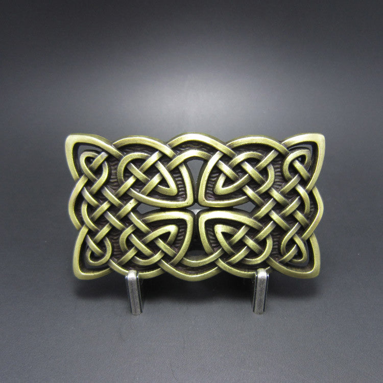 Bronze Celtic Knot Rectangle Belt Buckle