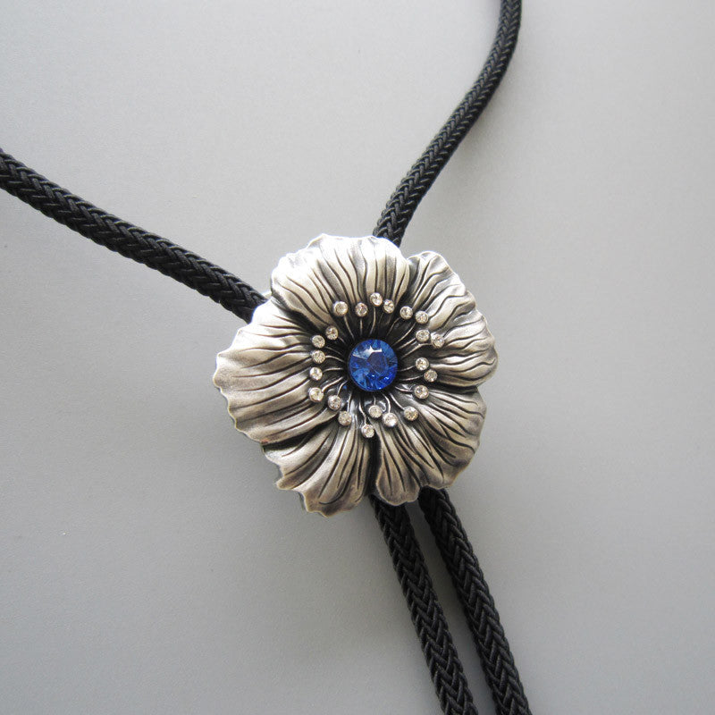 Silver Plated Dream Flower Bolo Tie