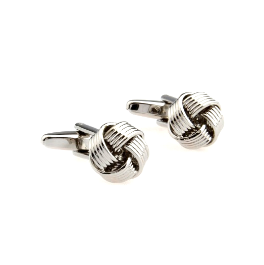 Silver Knot Stainless Steel Cufflinks