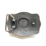Western Flower Pattern Wolf Head Belt Buckle
