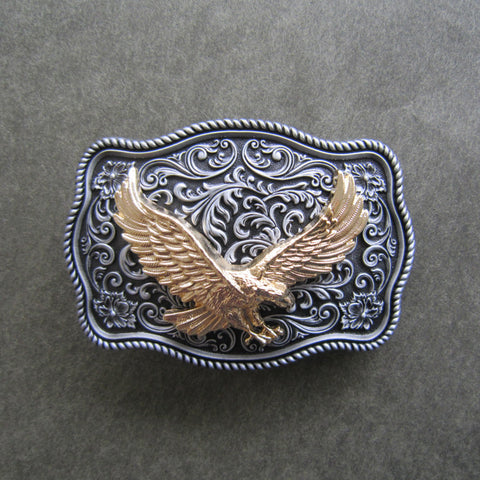 Western Flower Pattern Eagle Belt Buckle