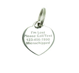 Custom Engraved Personalized Stainless Steel Small Heart Rhinestones Dog Cat Pet ID Jewelry Bling Tag