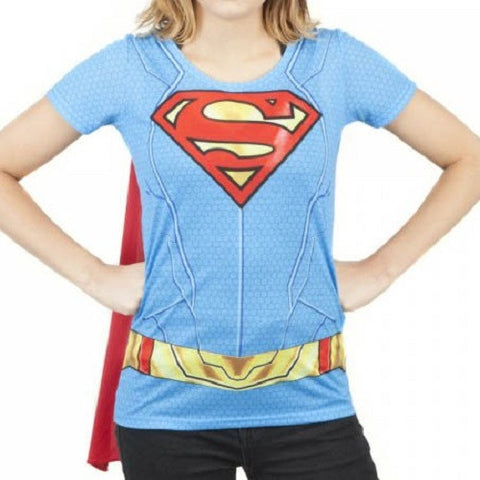 Supergirl Suit Up Sublimated Cape Tee