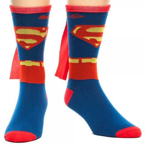 Superman 'Suit Up' Crew Sock with Cape