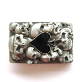 Ace of Spade Skulls Belt Buckle