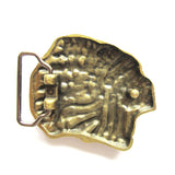 Bronze Native American Indian Chief Head Belt Buckle