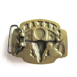 Bronze Texas Longhorn State Flags Belt Buckle