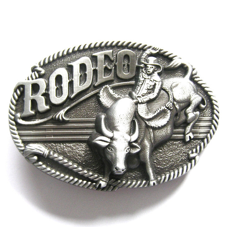 Rodeo Cowboy Bull Riding Belt Buckle