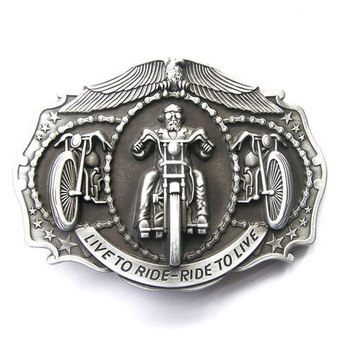 Live to Ride Ride to Live Biker Motorcycle Belt Buckle