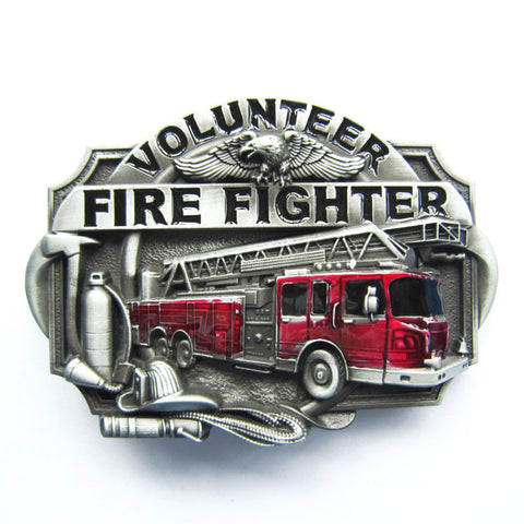 Volunteer Firefighter Truck Engine Belt Buckle
