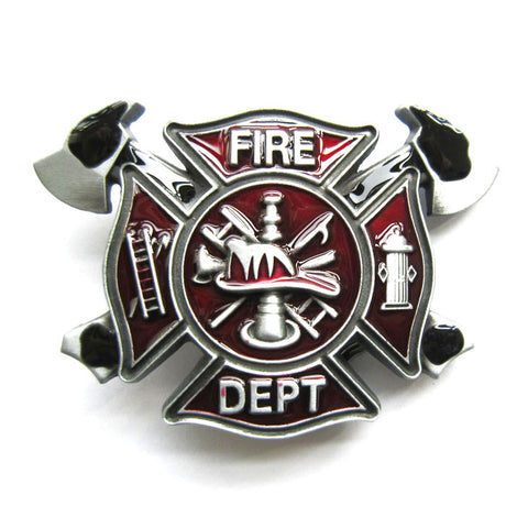 Fire Dept Firefighter Red Belt Buckle