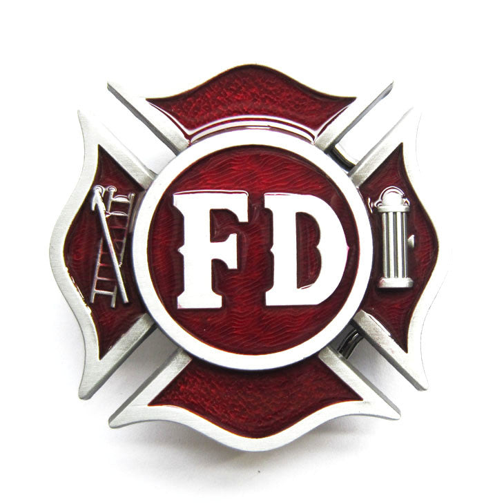 Red FD Fire Department Firefighter Belt Buckle