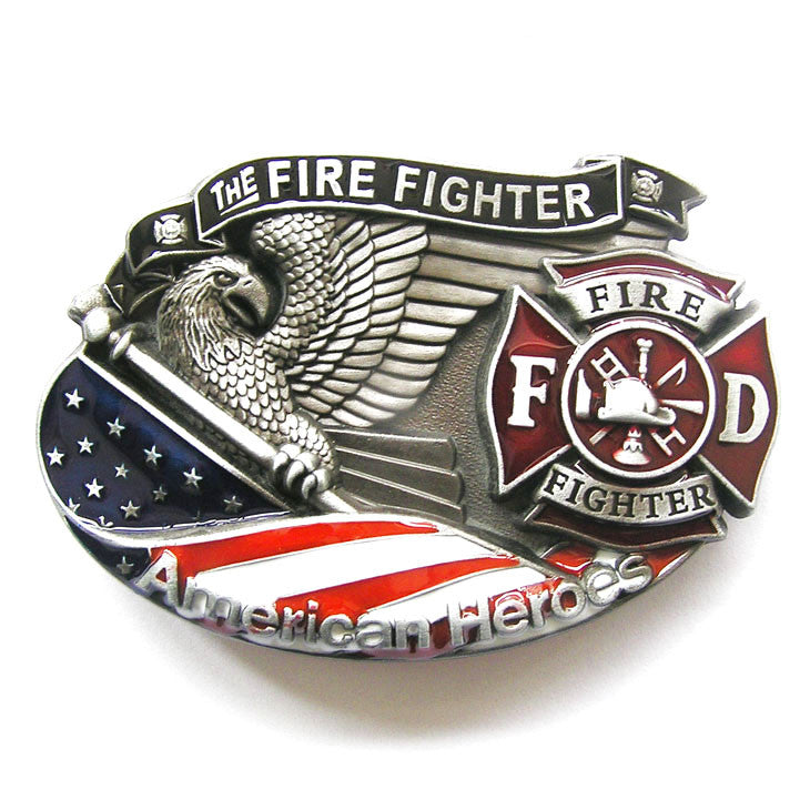 Firefighter American Hero Belt Buckle