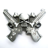 Guns and Skull Belt Buckle