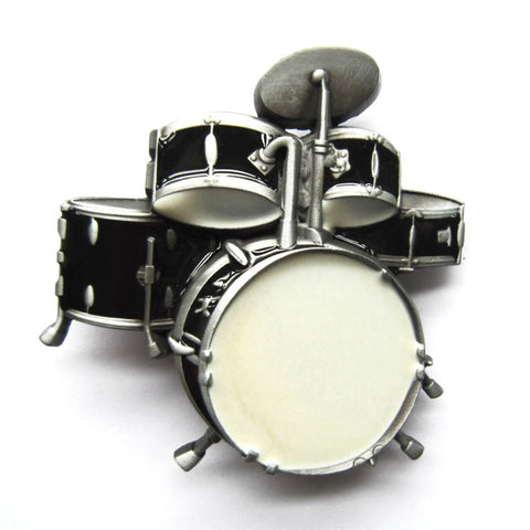 Black Drum Set Belt Buckle